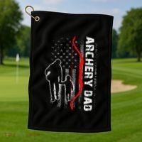 Father's Day Gift Archery Dad Proud Archery Daddy Golf Towel thumb 1