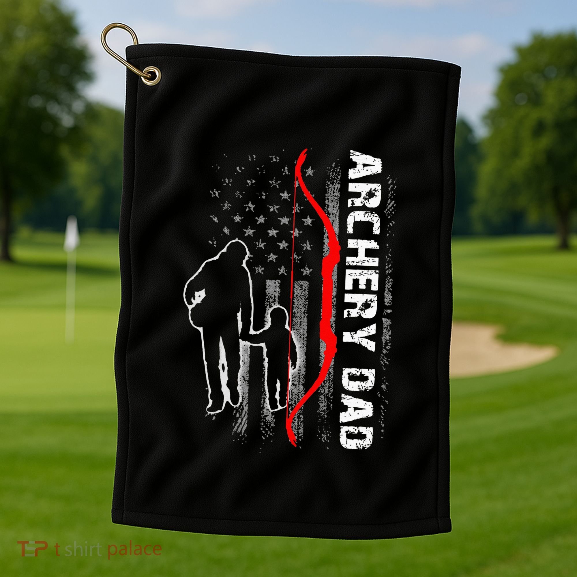 Father's Day Gift Archery Dad Proud Archery Daddy Golf Towel