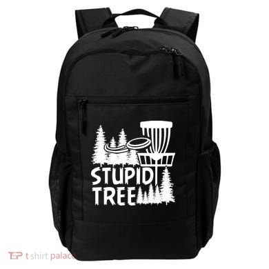 Funny Disc Golf Stupid Tree Distressed Frisbee Golf Backpack