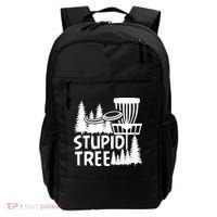Funny Disc Golf Stupid Tree Distressed Frisbee Golf Backpack thumb 0