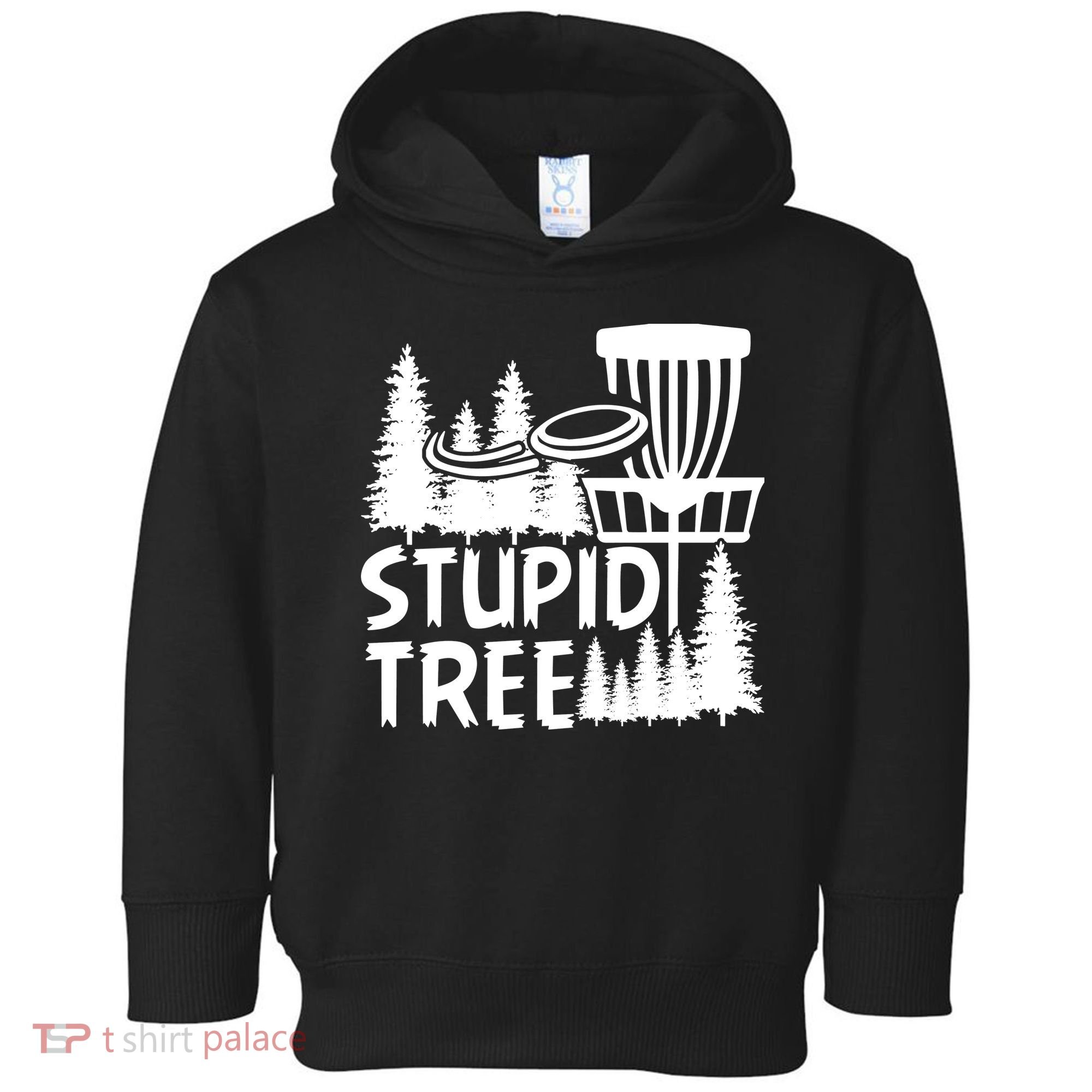 Funny Disc Golf Stupid Tree Distressed Frisbee Golf Toddler Hoodie