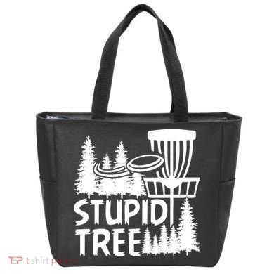 Funny Disc Golf Stupid Tree Distressed Frisbee Golf Tote Bag