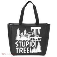 Funny Disc Golf Stupid Tree Distressed Frisbee Golf Tote Bag thumb 0