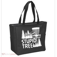 Funny Disc Golf Stupid Tree Distressed Frisbee Golf Tote Bag thumb 2
