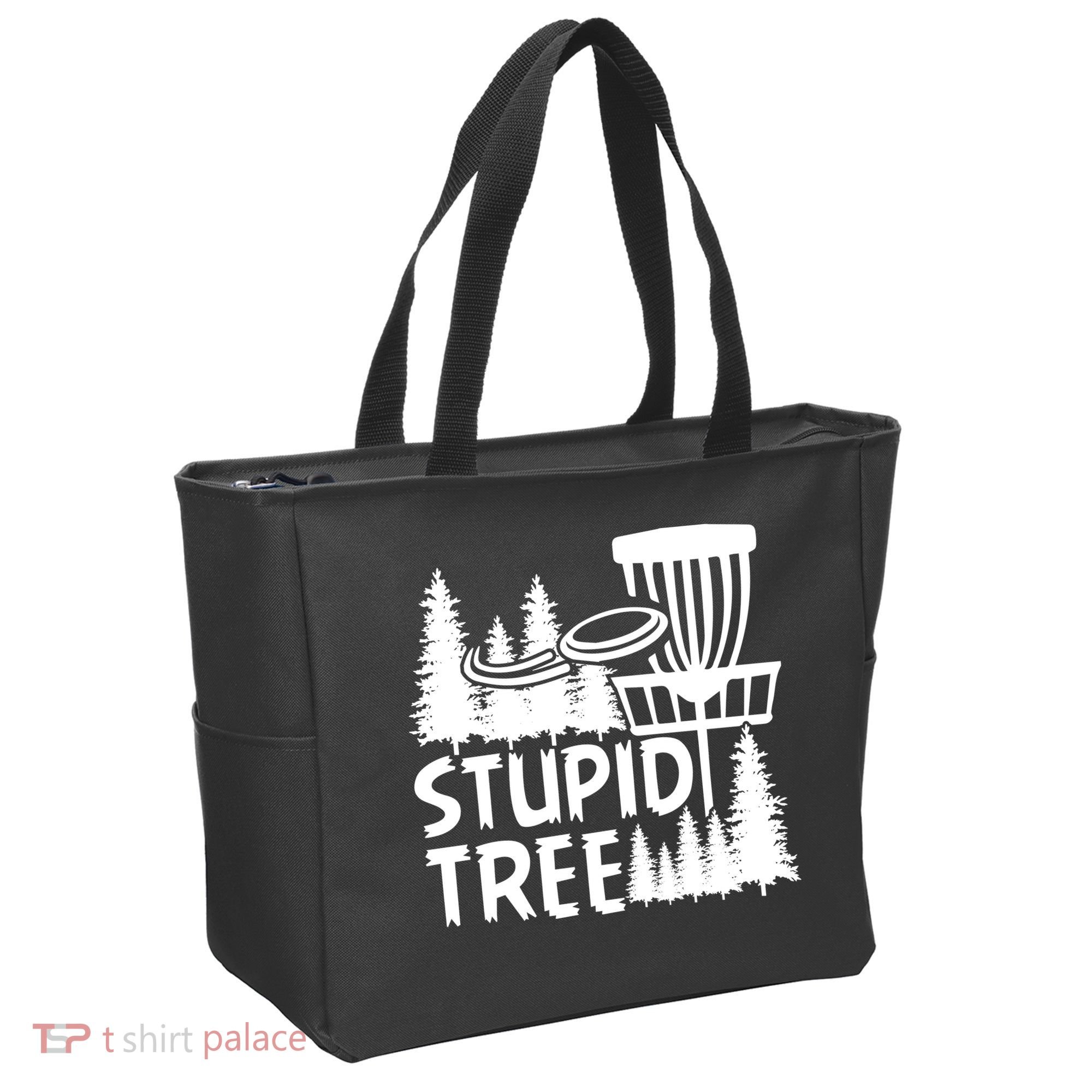 Funny Disc Golf Stupid Tree Distressed Frisbee Golf Tote Bag