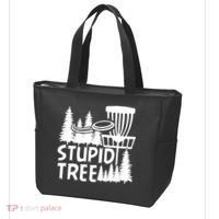 Funny Disc Golf Stupid Tree Distressed Frisbee Golf Tote Bag thumb 3