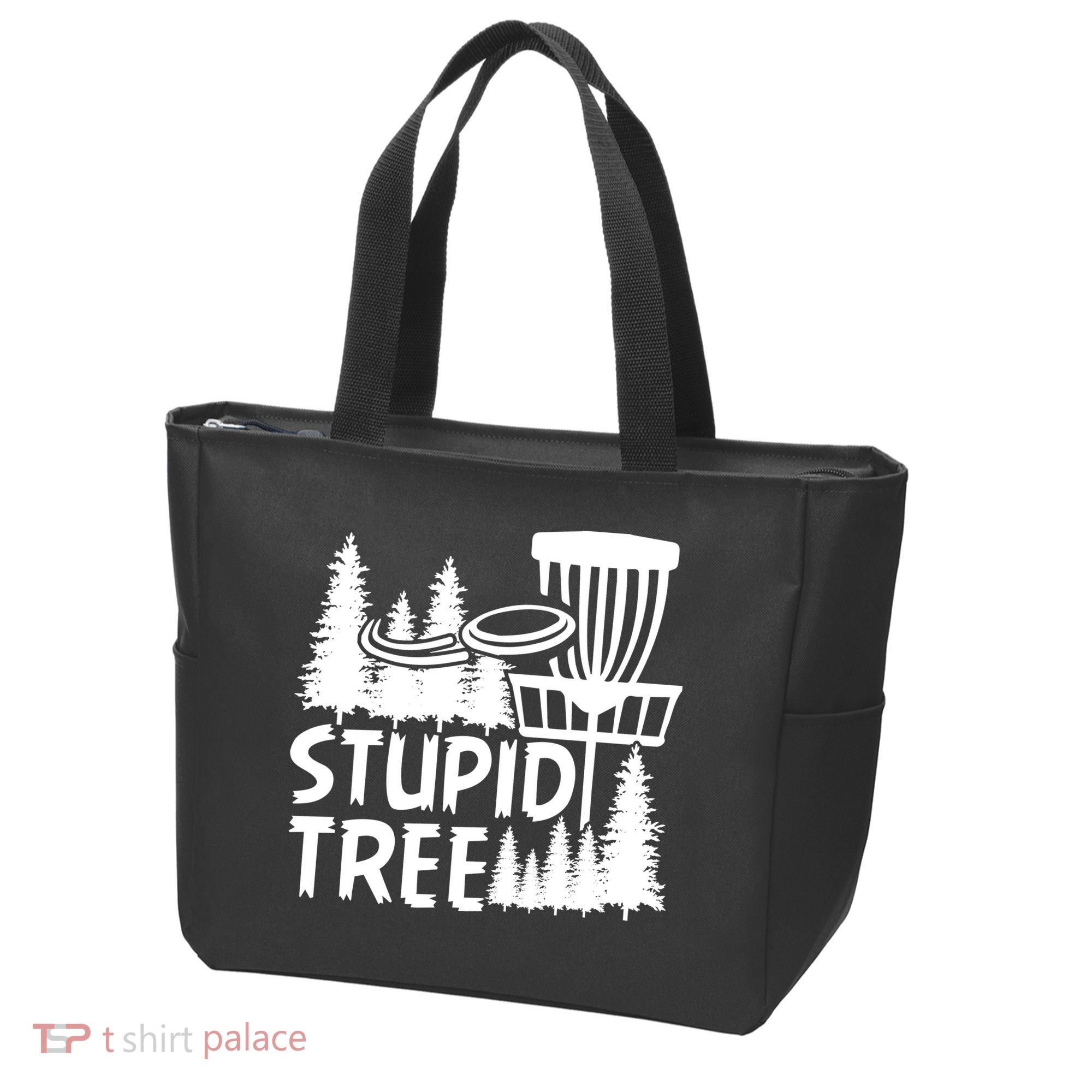 Funny Disc Golf Stupid Tree Distressed Frisbee Golf Tote Bag