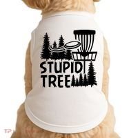 Funny Disc Golf Stupid Tree Distressed Frisbee Golf Doggie Tank thumb 0