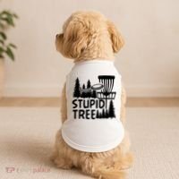 Funny Disc Golf Stupid Tree Distressed Frisbee Golf Doggie Tank thumb 2