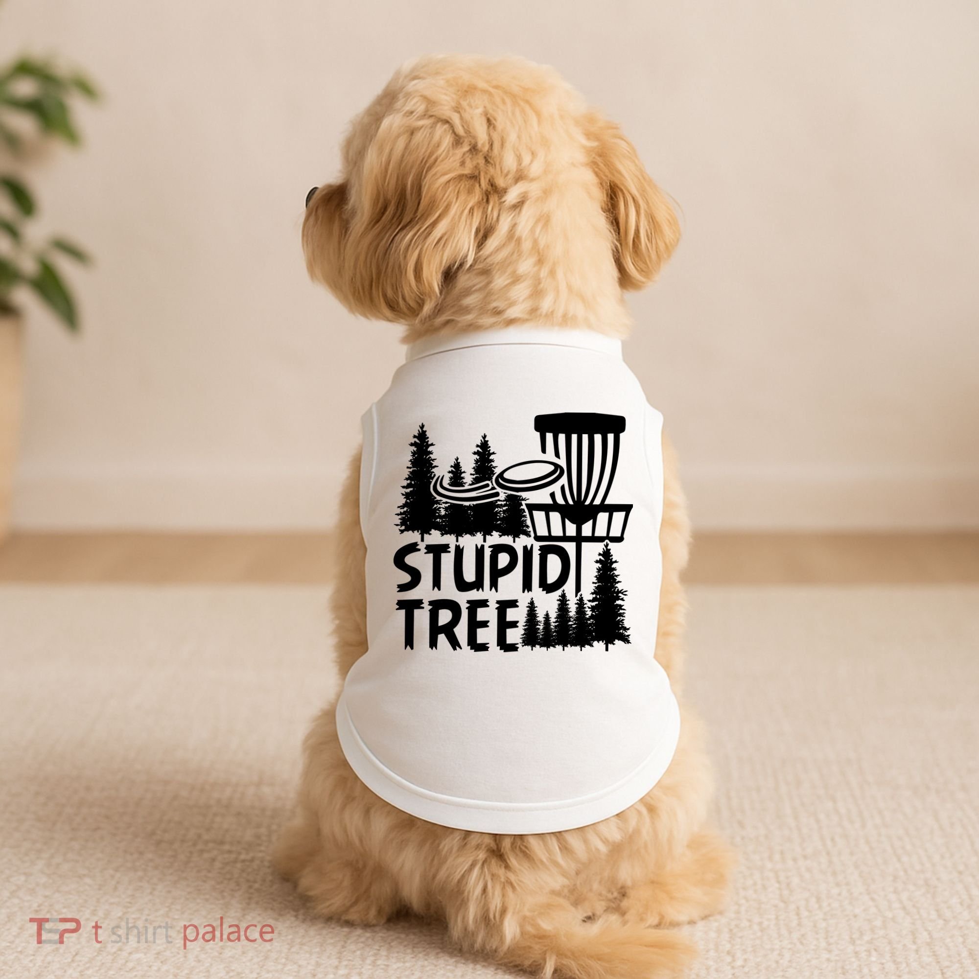 Funny Disc Golf Stupid Tree Distressed Frisbee Golf Doggie Tank