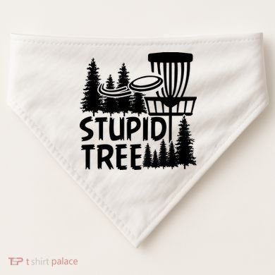 Funny Disc Golf Stupid Tree Distressed Frisbee Golf USA-Made Doggie Bandana