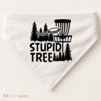 Funny Disc Golf Stupid Tree Distressed Frisbee Golf USA-Made Doggie Bandana thumb 0