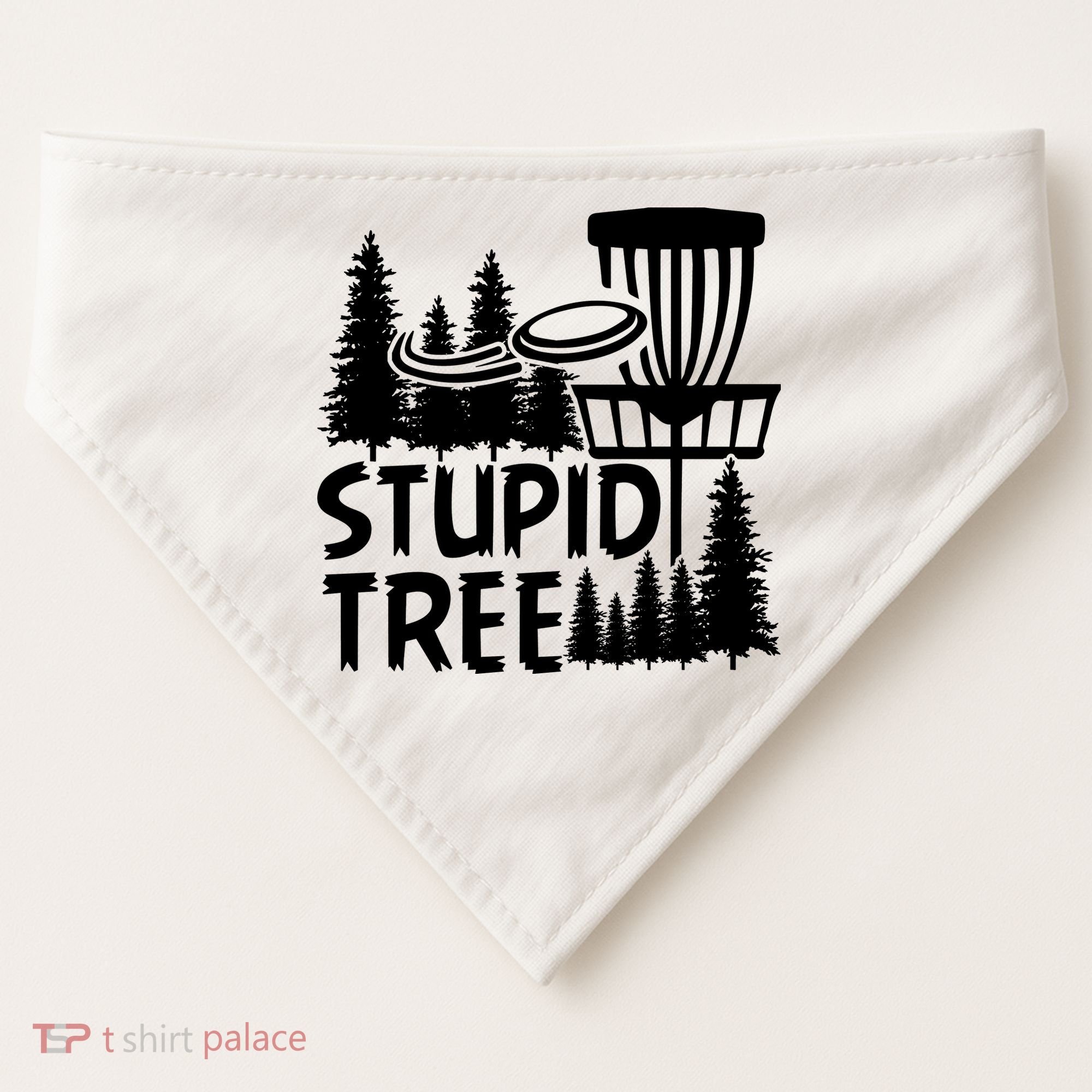 Funny Disc Golf Stupid Tree Distressed Frisbee Golf USA-Made Doggie Bandana