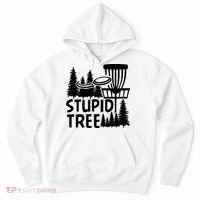 Funny Disc Golf Stupid Tree Distressed Frisbee Golf Hoodie thumb 0