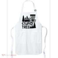 Funny Disc Golf Stupid Tree Distressed Frisbee Golf Apron thumb 0
