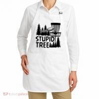 Funny Disc Golf Stupid Tree Distressed Frisbee Golf Apron thumb 2
