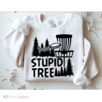 Funny Disc Golf Stupid Tree Distressed Frisbee Golf Sweatshirt thumb 2