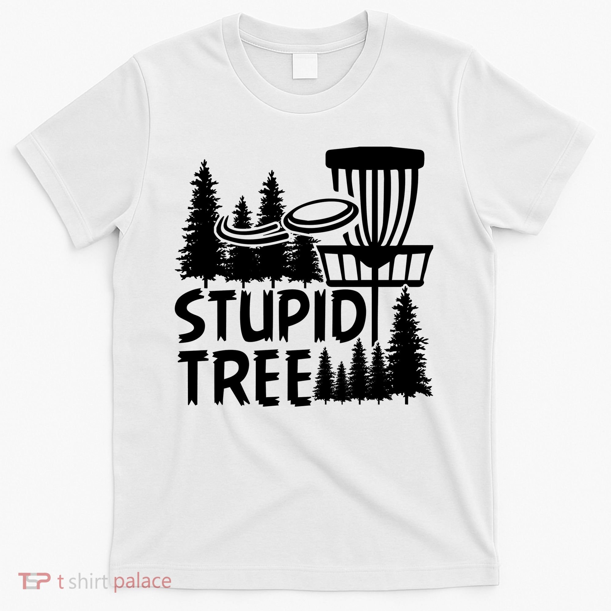 Funny Disc Golf Stupid Tree Distressed Frisbee Golf T-Shirt