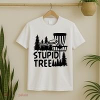 Funny Disc Golf Stupid Tree Distressed Frisbee Golf T-Shirt thumb 2
