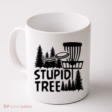 Funny Disc Golf Stupid Tree Distressed Frisbee Golf Coffee Mug