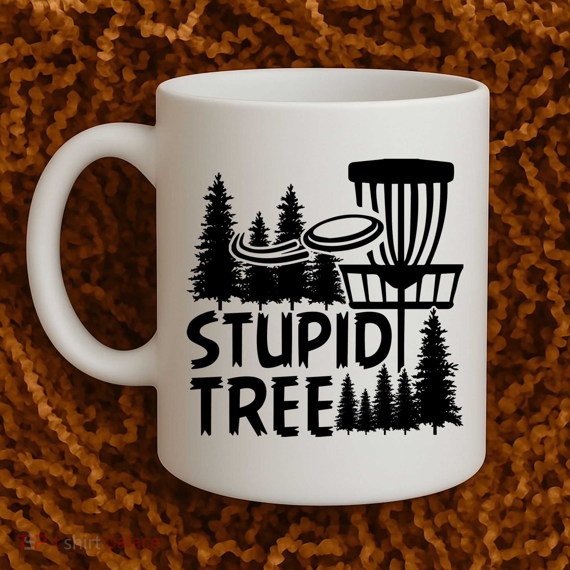 Funny Disc Golf Stupid Tree Distressed Frisbee Golf Coffee Mug