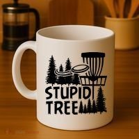 Funny Disc Golf Stupid Tree Distressed Frisbee Golf Coffee Mug thumb 4