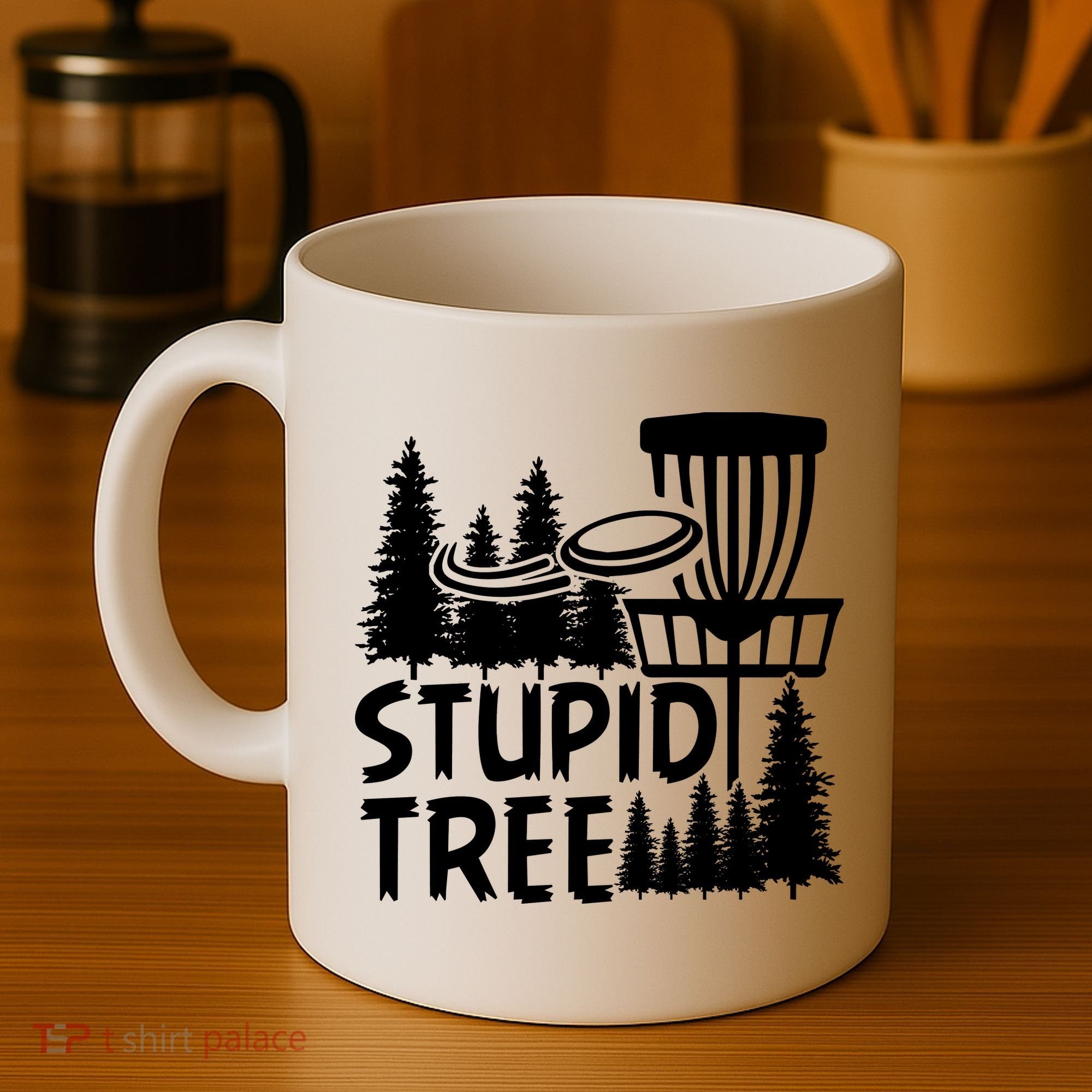 Funny Disc Golf Stupid Tree Distressed Frisbee Golf Coffee Mug