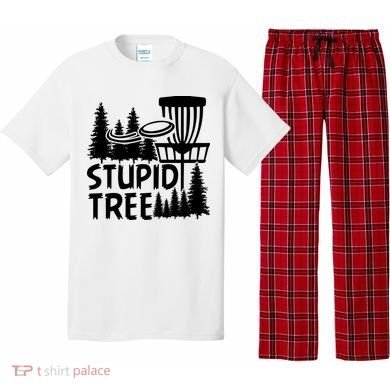 Funny Disc Golf Stupid Tree Distressed Frisbee Golf Pajama Set