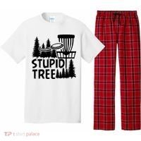Funny Disc Golf Stupid Tree Distressed Frisbee Golf Pajama Set thumb 0