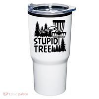Funny Disc Golf Stupid Tree Distressed Frisbee Golf Tumbler thumb 0