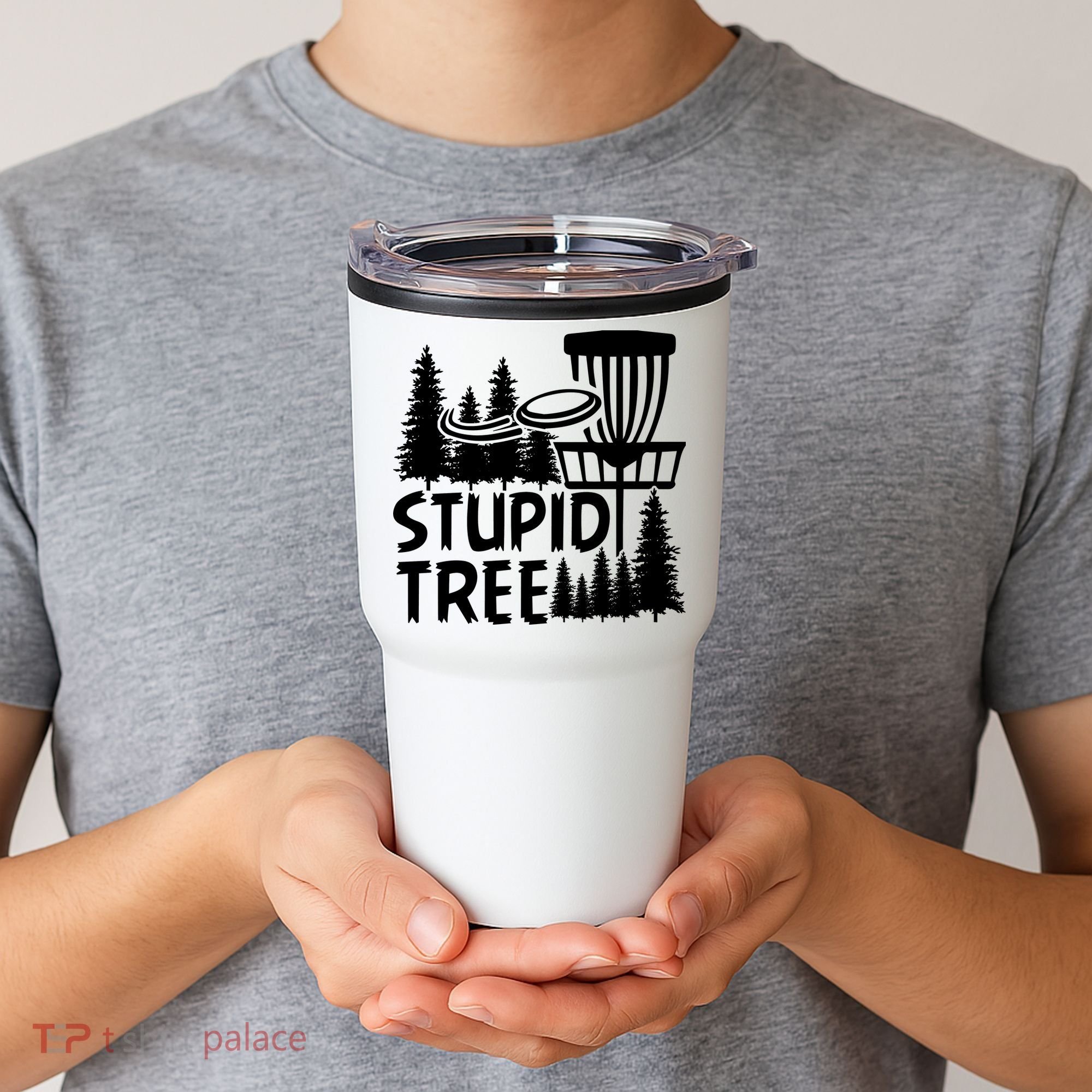 Funny Disc Golf Stupid Tree Distressed Frisbee Golf Tumbler