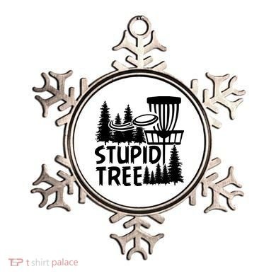 Funny Disc Golf Stupid Tree Distressed Frisbee Golf Ornament