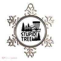 Funny Disc Golf Stupid Tree Distressed Frisbee Golf Ornament thumb 0