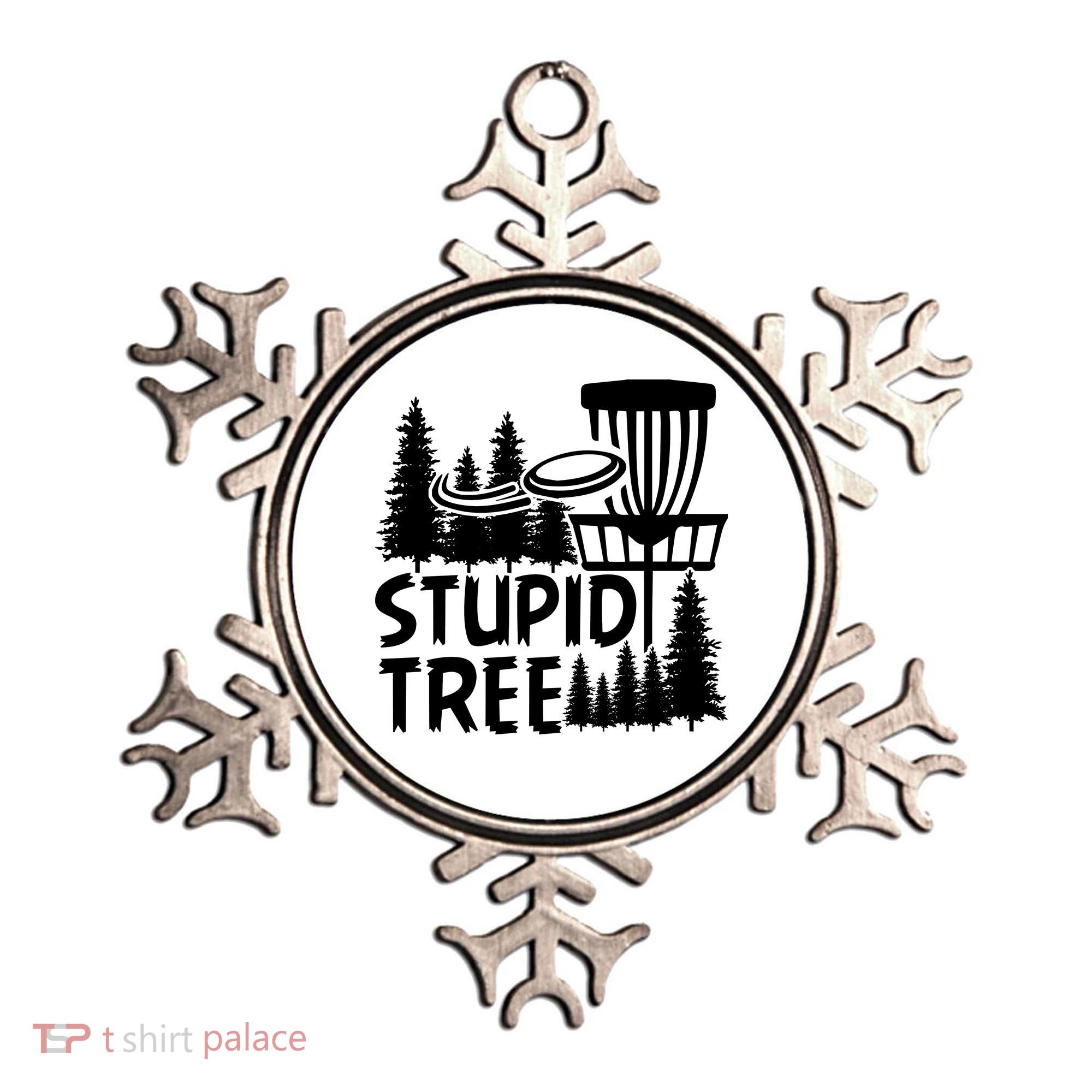 Funny Disc Golf Stupid Tree Distressed Frisbee Golf Ornament