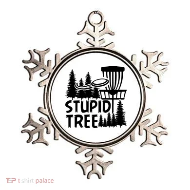 Funny Disc Golf Stupid Tree Distressed Frisbee Golf Ornament