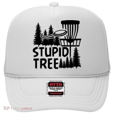 Funny Disc Golf Stupid Tree Distressed Frisbee Golf Hat