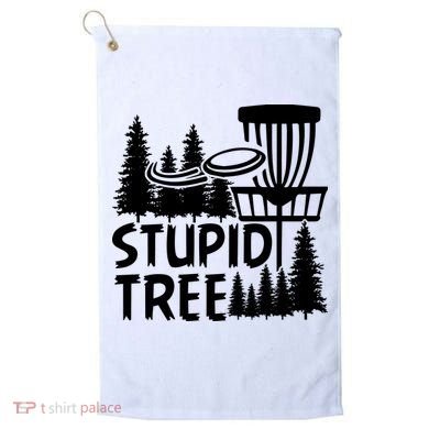 Funny Disc Golf Stupid Tree Distressed Frisbee Golf Golf Towel