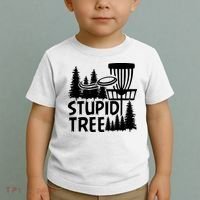 Funny Disc Golf Stupid Tree Distressed Frisbee Golf Toddler T-Shirt thumb 2