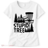 Funny Disc Golf Stupid Tree Distressed Frisbee Golf Women's T-Shirt thumb 0
