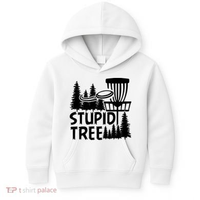 Funny Disc Golf Stupid Tree Distressed Frisbee Golf Kids Hoodie