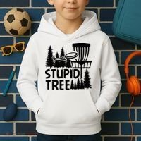 Funny Disc Golf Stupid Tree Distressed Frisbee Golf Kids Hoodie thumb 2