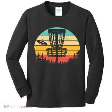 Funny Disc Golf Art For Vintage Disc Golfer Lovers Kids Long Sleeve Shirt