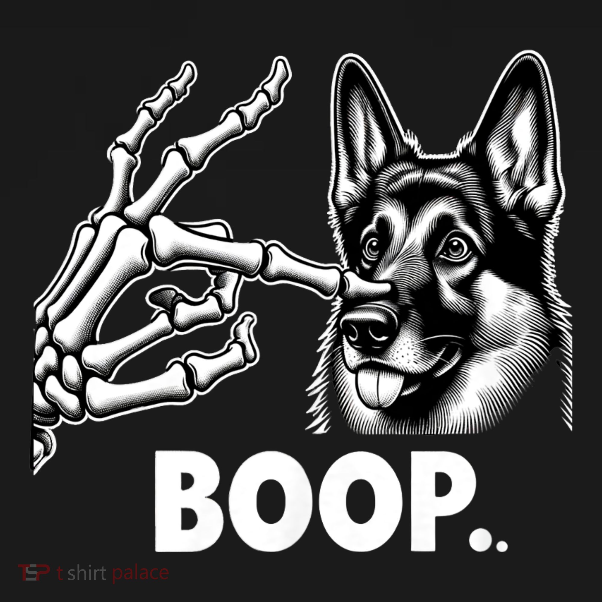 Funny Dog German Shepherd Skeleton Hand Boop Costume Doggie Tank