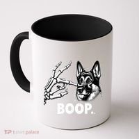 Funny Dog German Shepherd Skeleton Hand Boop Costume Coffee Mug thumb 0