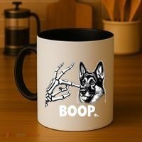 Funny Dog German Shepherd Skeleton Hand Boop Costume Coffee Mug thumb 4