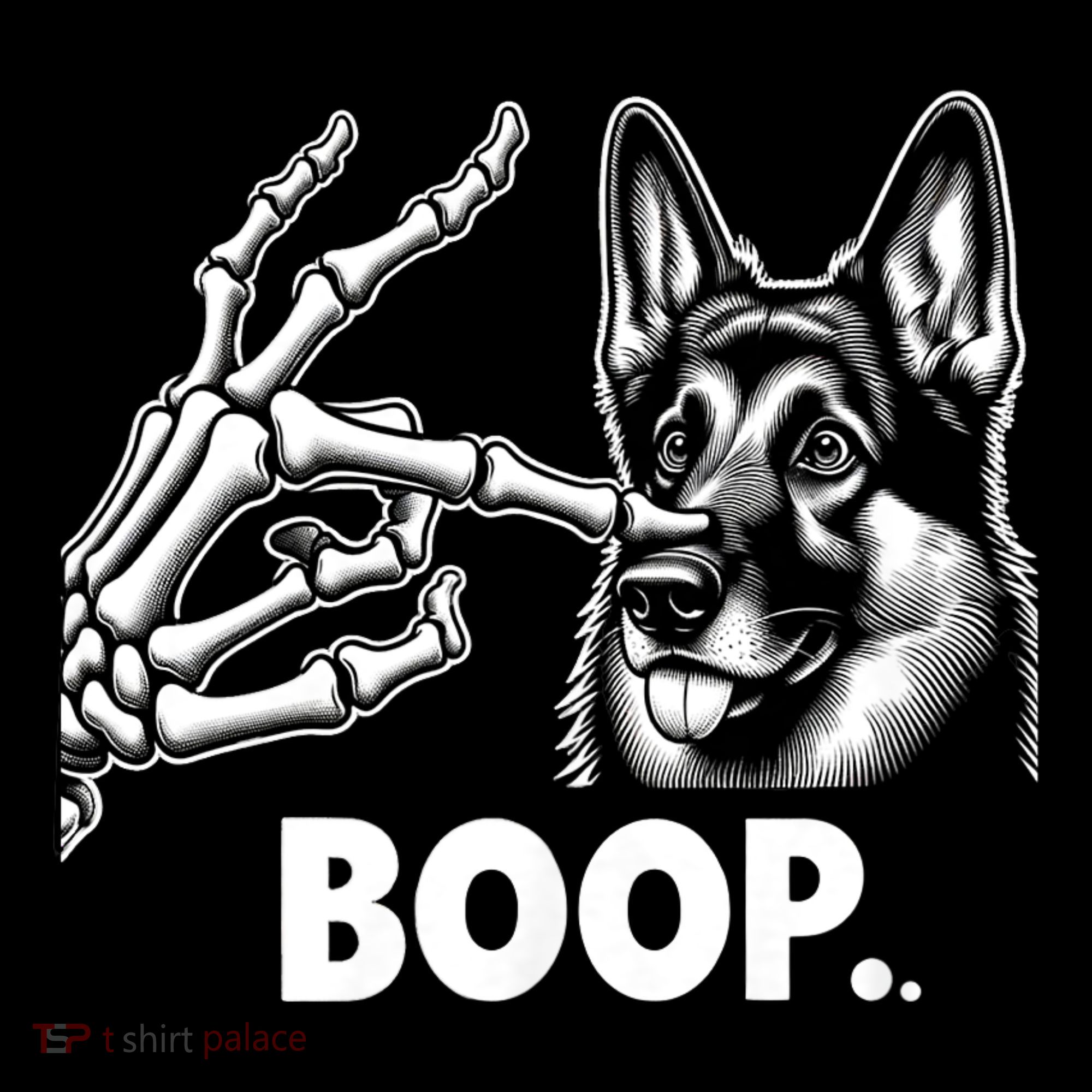 Funny Dog German Shepherd Skeleton Hand Boop Costume Coffee Mug