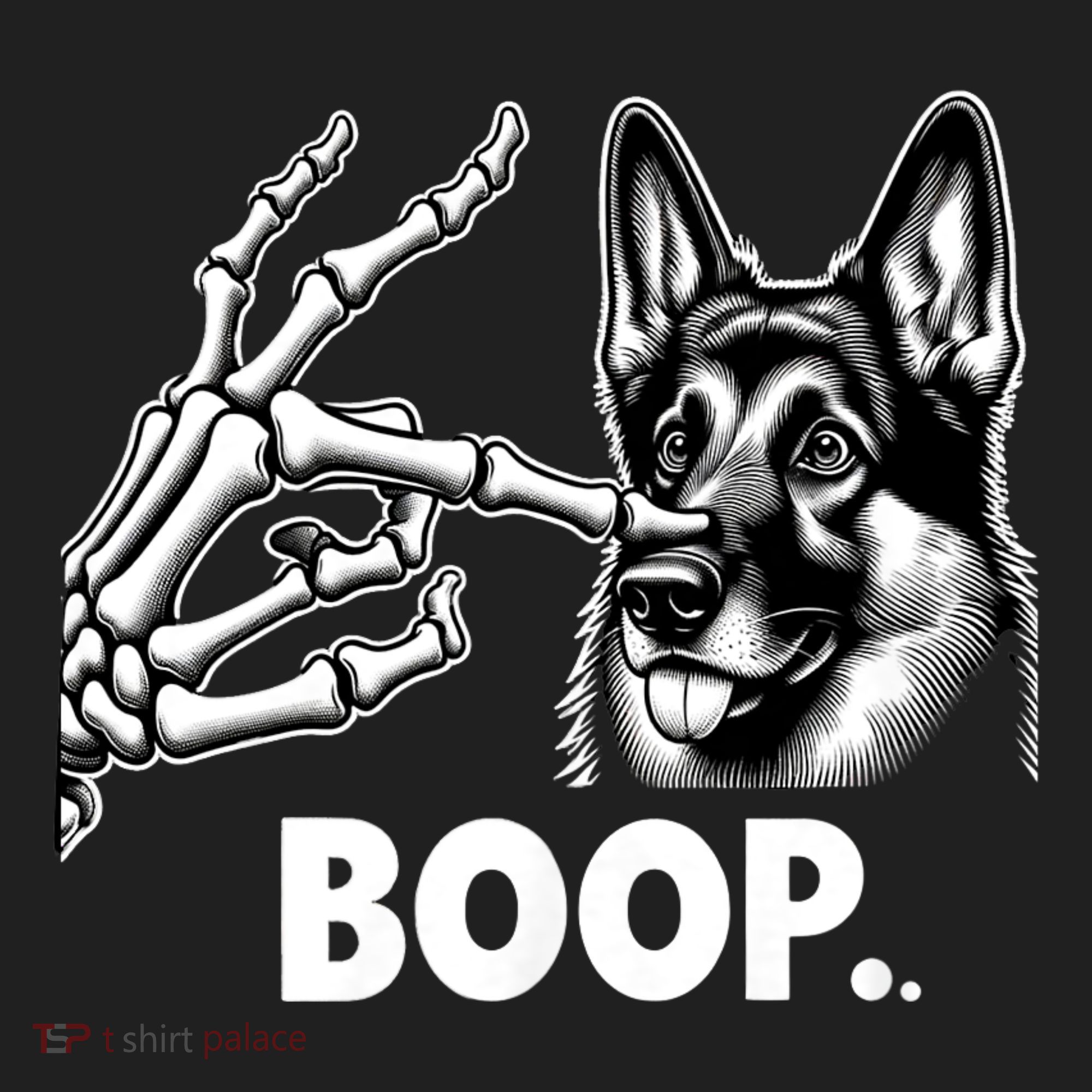 Funny Dog German Shepherd Skeleton Hand Boop Costume Beanie