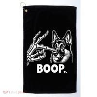 Funny Dog German Shepherd Skeleton Hand Boop Costume Golf Towel thumb 0