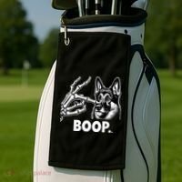 Funny Dog German Shepherd Skeleton Hand Boop Costume Golf Towel thumb 2