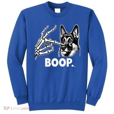 Funny Dog German Shepherd Skeleton Hand Boop Costume Sweatshirt